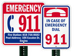 Call 911 Signs