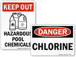 Pool Chemical Hazard Signs