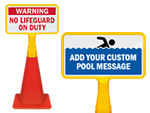 Pool Cone Top Signs