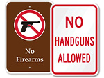 Fire and Weapon Prohibition Signs 