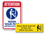Wash Your Feet Before Entering Pool Signs