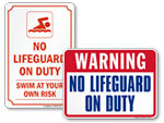 No Lifeguard Signs