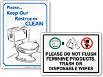 Restroom Etiquette Signs