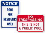 Private Pool Signs