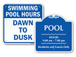 Pool Hours Signs