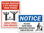 Social Distancing Signs for Gyms and Fitness Centers