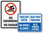 Bilingual Pool Safety Signs