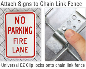 Attach sign to chain link fence