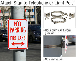 Attach sign to telephone pole or light pole