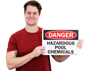Hazardous pool chemical sign