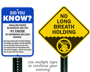 No breath holding signs