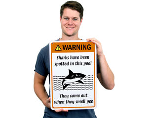 No Peeing In Pool  Warning Signs