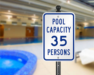 Pool capacity sign