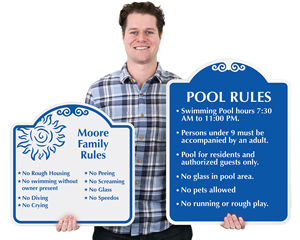 Pool rules signs