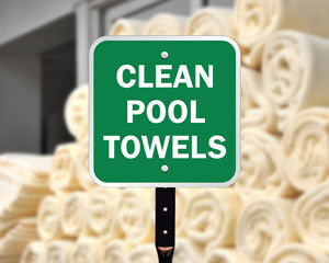 Pool towel signs