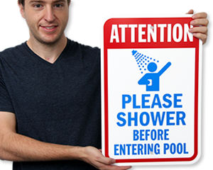 Shower Before Entering Pool Signs
