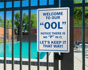 Welcome To Our Pool Signs