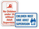  Adult Supervision Required Pool Signs
