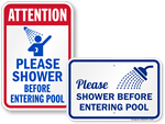 Looking for Shower Before Entering Pool Signs?
