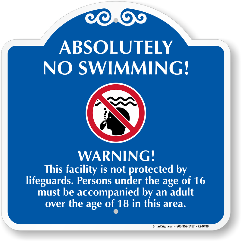 Printable No Swimming Sign