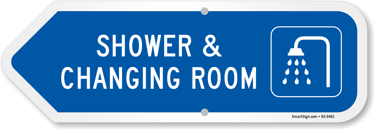 Shower And Changing Room Directional Swimming Pool Sign