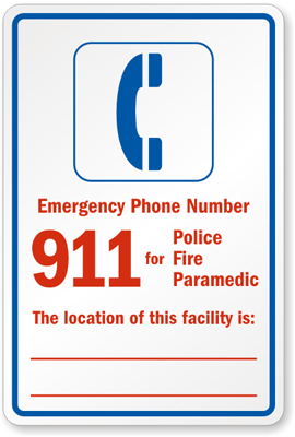 Emergency Phone Number Pool Safety Sign, SKU: S-5199