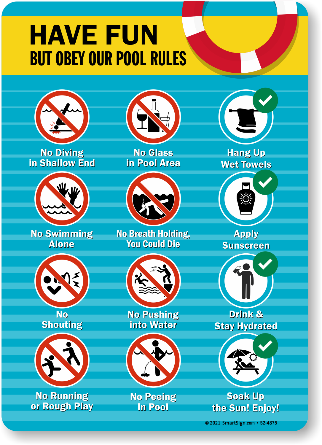 Pool Rules Signs | Swimming Pool Rules Signs