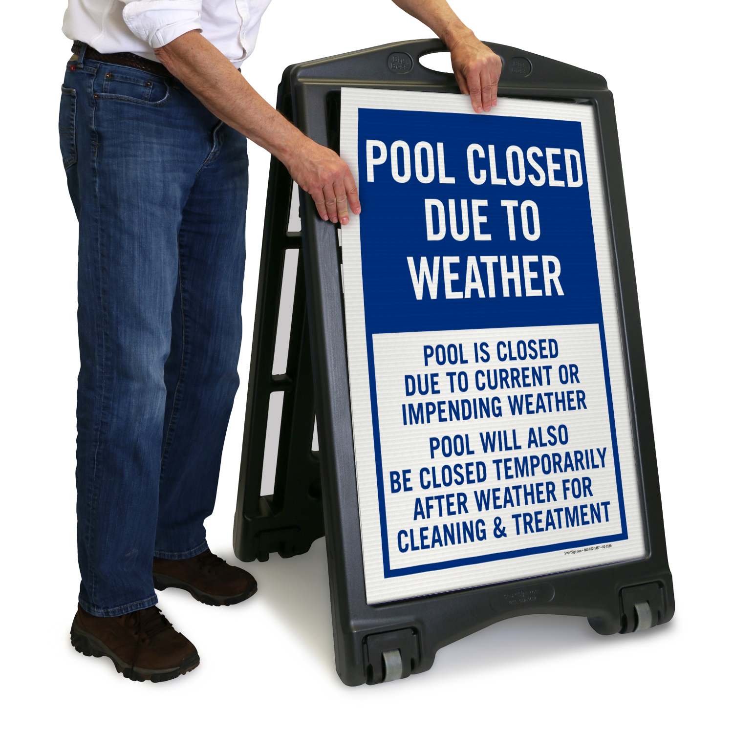 Pool Closed Due To Weather Sidewalk Sign, SKU: K-ROLL-1197