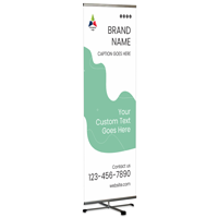 Minimalist Green Wave Corporate Logo Banner and Banner Stand Kit