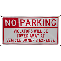 No Parking Violators Will Be Towed Banner