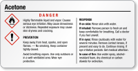 Acetone Danger Tiny GHS Chemical Label