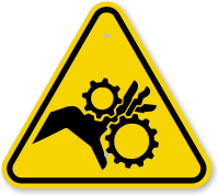 ISO Pinch Point Entanglement Crush Gears Symbol Sign