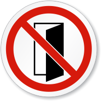 Do Not Close/Open Door Symbol ISO Prohibition Sign