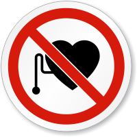 No Pacemakers Wearer Symbol ISO Circle Sign