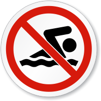 No Swimming ISO Prohibition Sign