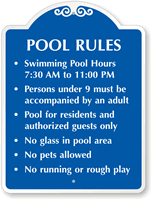 Custom Pool Rules Sign