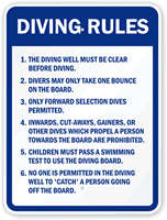 Diving Rules Sign
