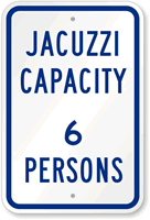Jacuzzi Max Capacity Persons Sign