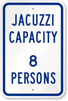 Jacuzzi Maximum Capacity Persons Sign