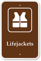 Lifejackets Campground Park Sign