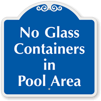 No Glass Containers In Pool Area SignatureSign
