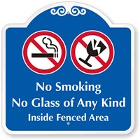 No Smoking No Glass Sign