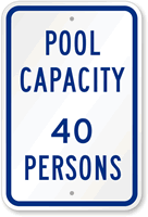 Pool Max Capacity Persons Sign