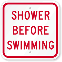 Shower Before Swimming Sign