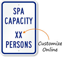 Spa Maximum Capacity Custom Sign