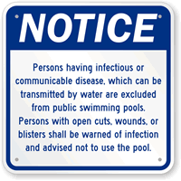 Swimming Pool Notice Sign