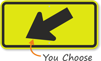 Diagonal Arrow Sign  Fluorescent Sign