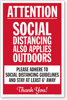 Attention Social Distancing Applies Outdoors