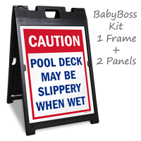 Caution Pool Deck Slippery Sign