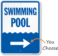 Directional Swimming Pool Sign